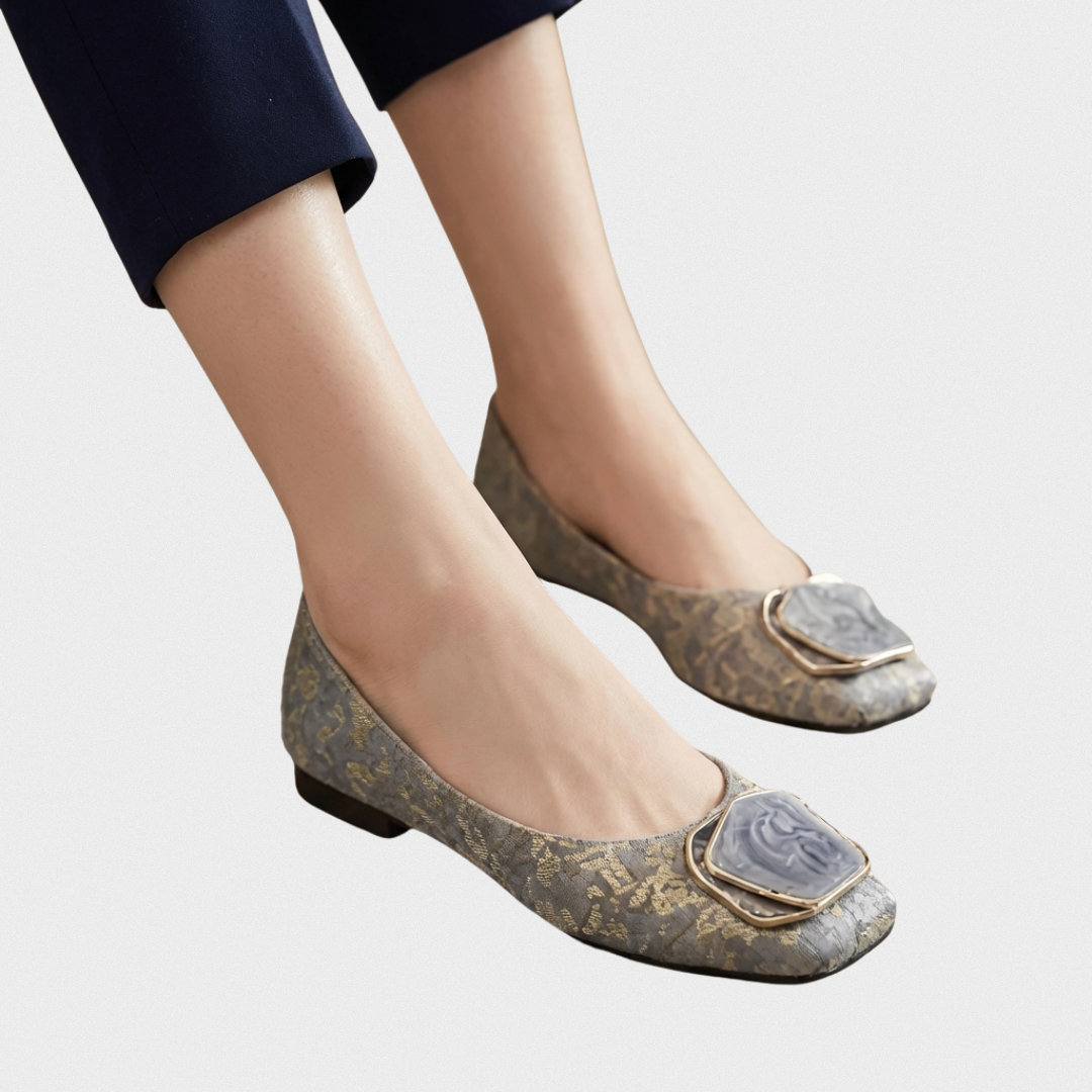 Liora™ | Mesh Square-Toe Ballet Flats