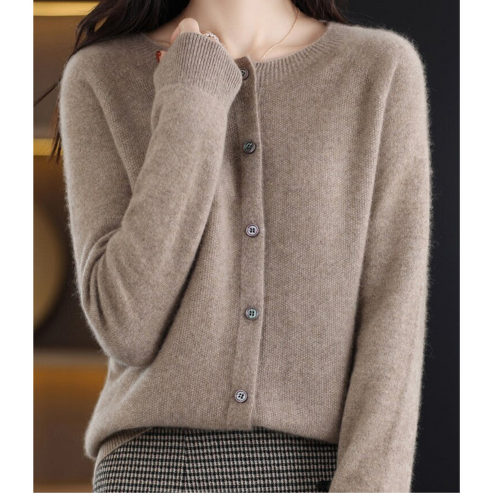 Mercy Cardigan for Women – Elegant Merino Wool & Soft Cardigan with Round Neck