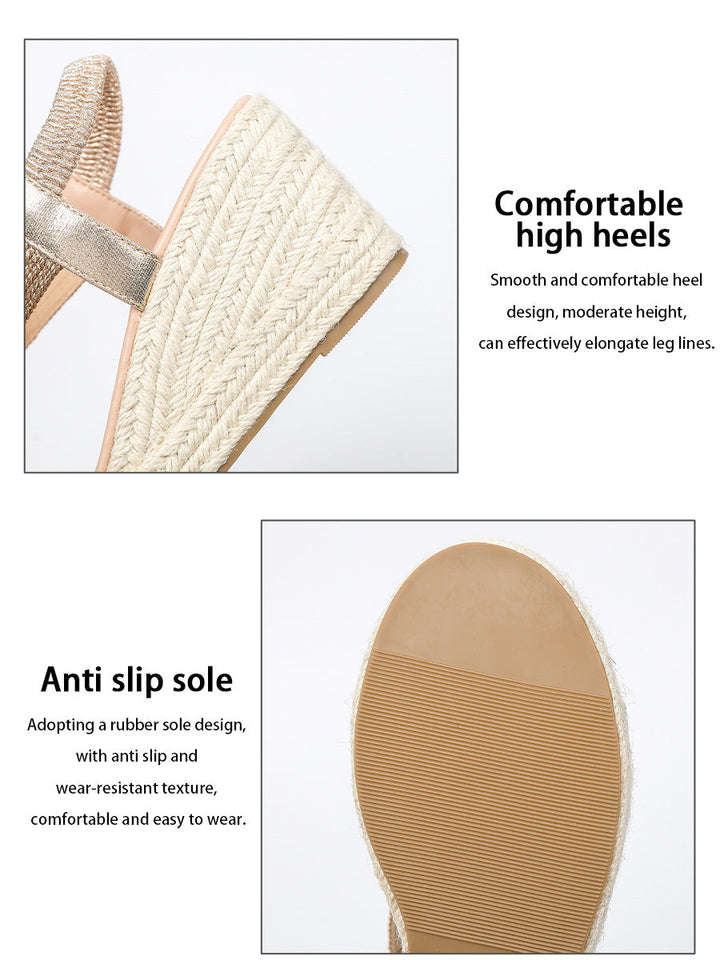 Bootara Women's Ria Braid Artisan Platform Wedge Sandals – Sculpted Woven Rope Open-Toe Roman Sandals (US 4–10.5)