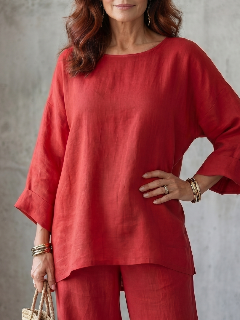 Prue | Oversized Tunic Wide Leg Pant Set
