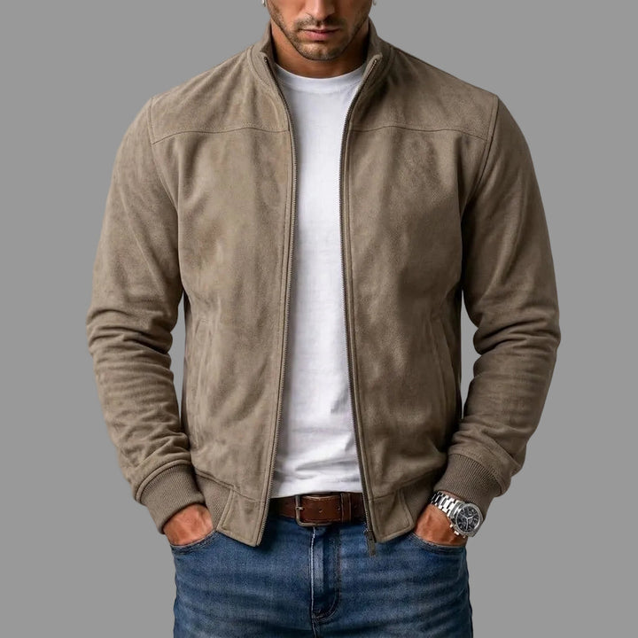 Dominic - Suede-Look Bomber Jacket