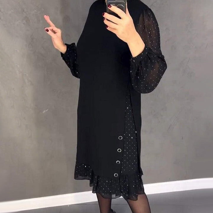Thessariae | Elegant Crystal Sleeve Dress