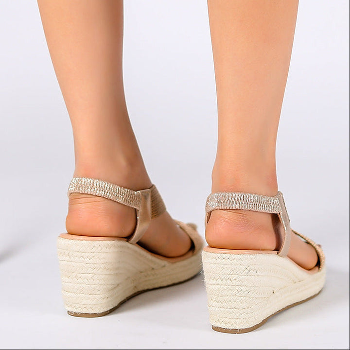 Bootara Women's Ria Braid Artisan Platform Wedge Sandals – Sculpted Woven Rope Open-Toe Roman Sandals (US 4–10.5)