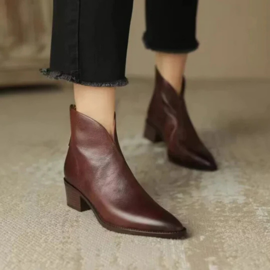 ZAFIRA™ | Low-Heel Premium Leather Booties