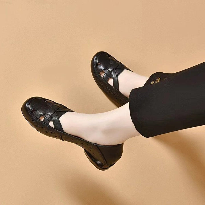Cut-Out Leather Slip-On