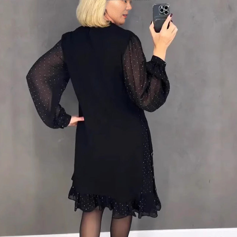 Thessariae | Elegant Crystal Sleeve Dress