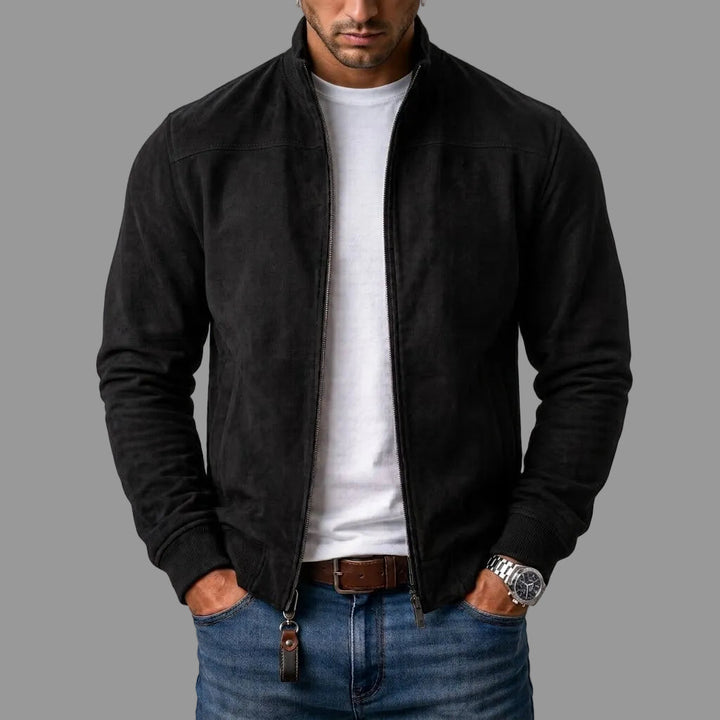 Dominic - Suede-Look Bomber Jacket