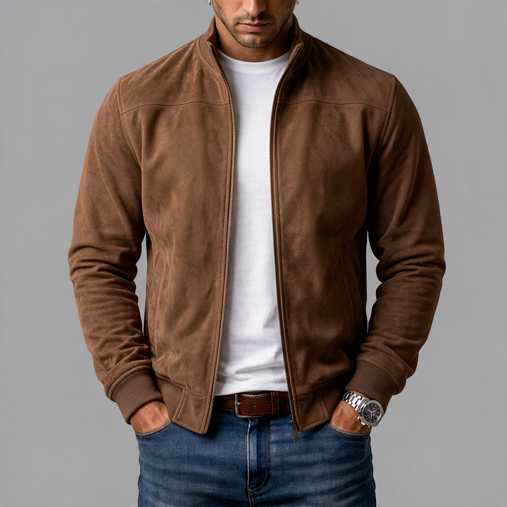 Dominic - Suede-Look Bomber Jacket