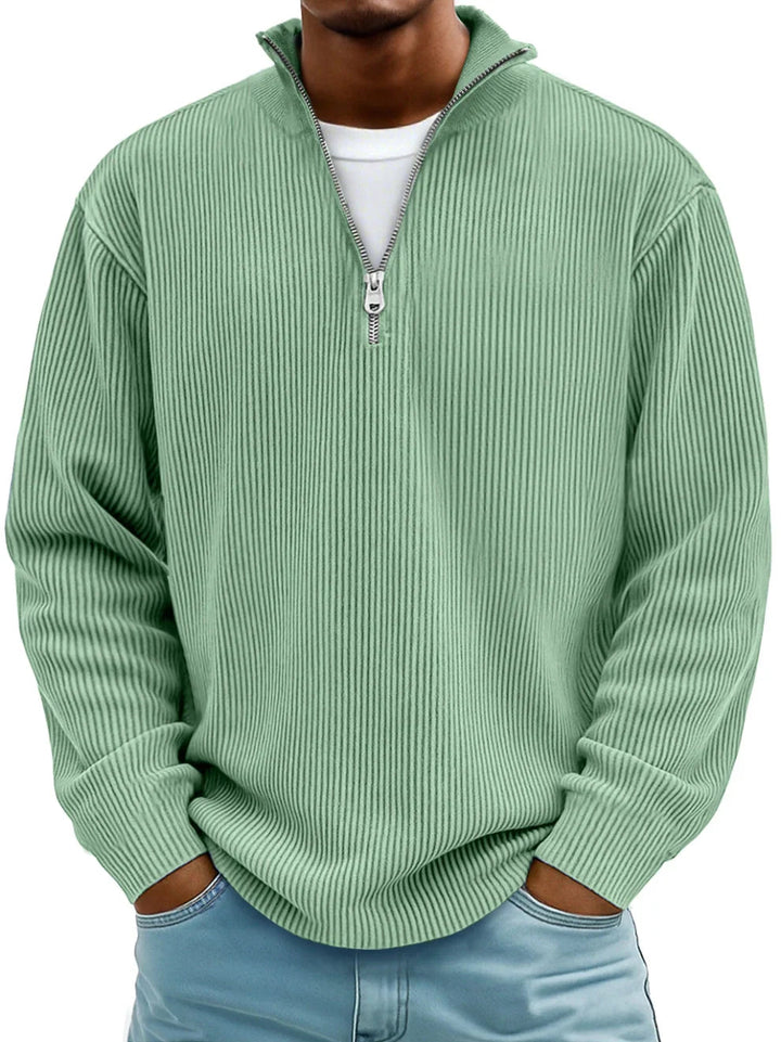 Owen | Corduroy Zip Up Sweater