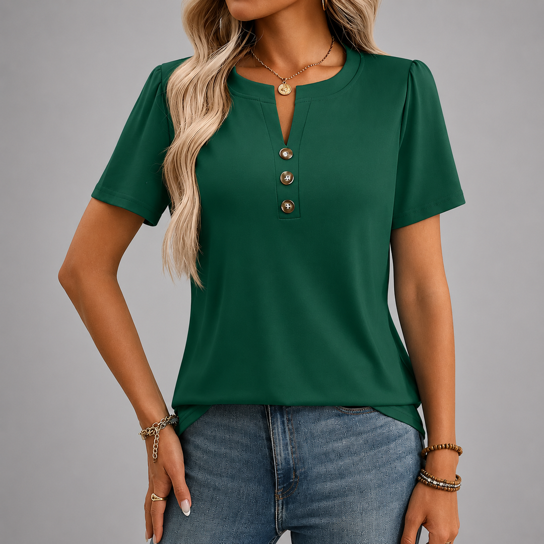 Elara Split Neck Blouse