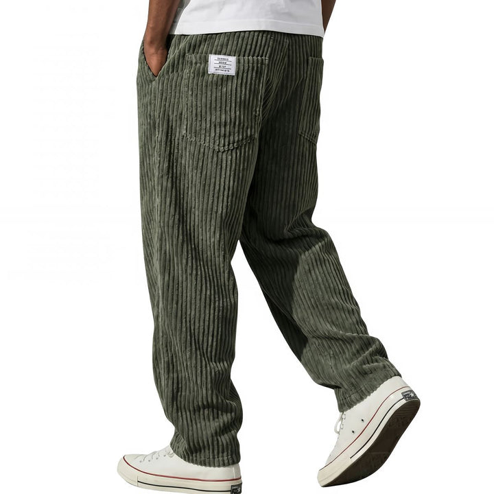 Darevo | Men's Corduroy Pants with Elastic Waistband