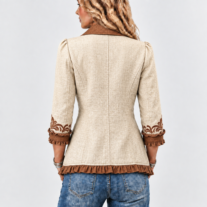 Dawncroft™ - Retro Bohemian Floral Ruffle Jacket