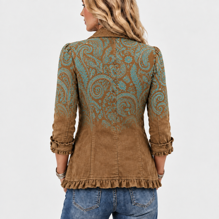 Goldenridge™ - Paisley Print Ruffled Jacket