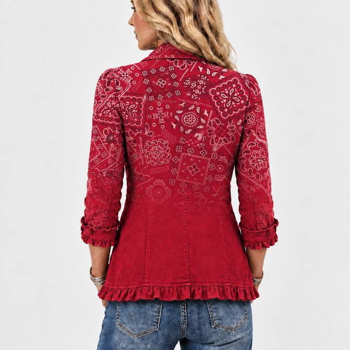 Criselle™ - Bohemian Paisley Ombre Ruffled Jacket