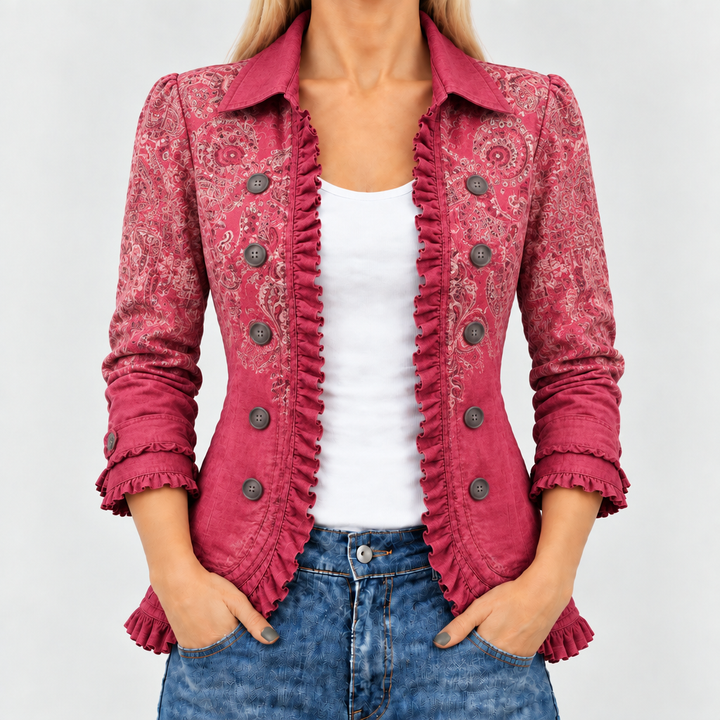 Anouk™ - Retro Paisley Ruffled Jacket