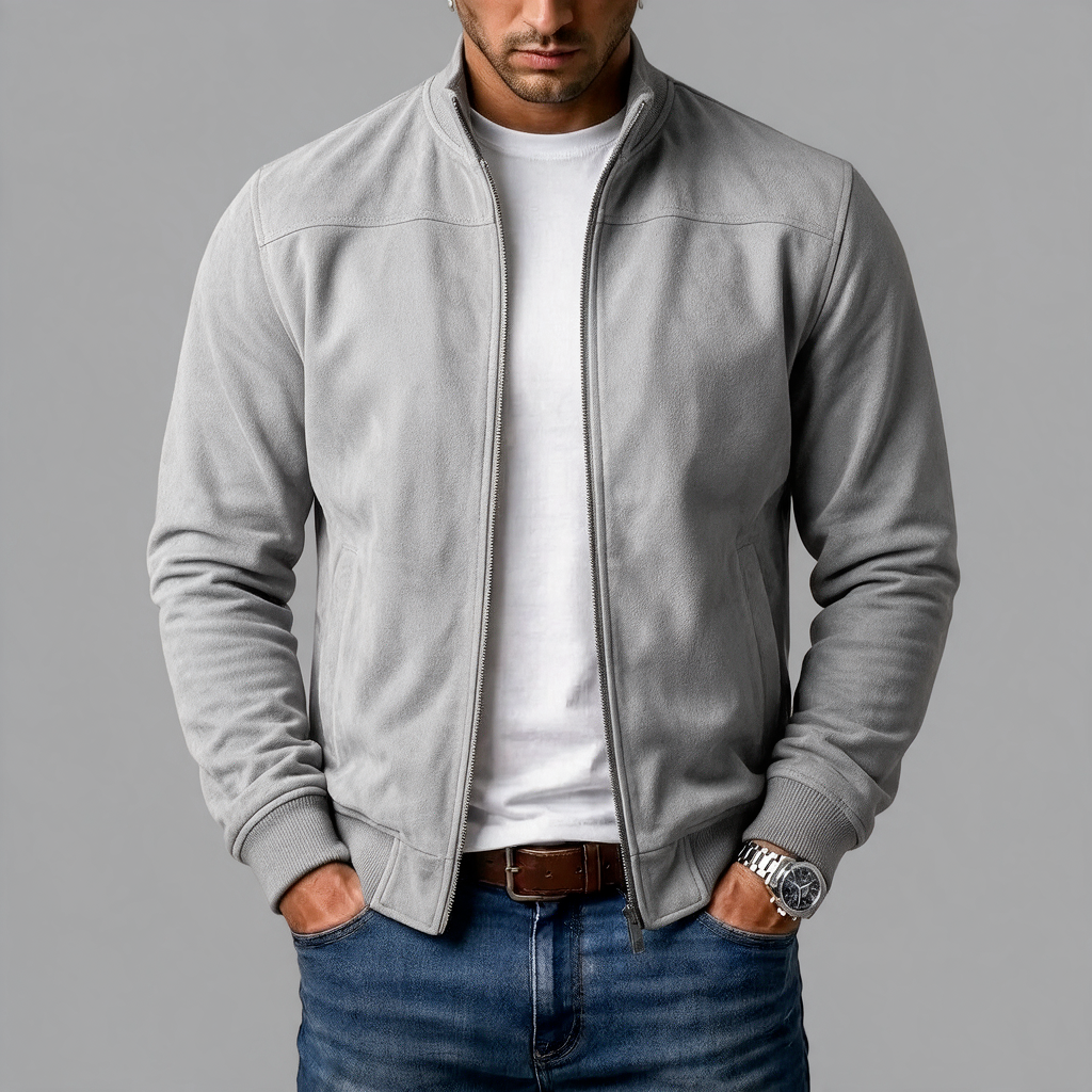 Dominic - Suede-Look Bomber Jacket