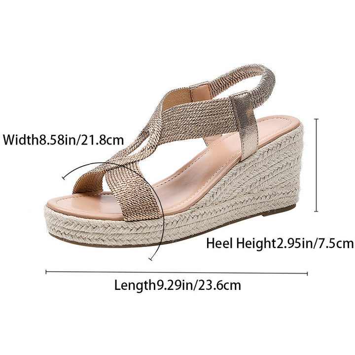 Bootara Women's Ria Braid Artisan Platform Wedge Sandals – Sculpted Woven Rope Open-Toe Roman Sandals (US 4–10.5)