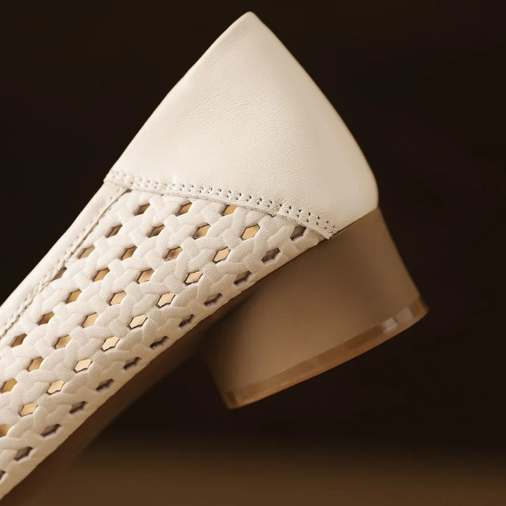 Opium Woven™ | Leather Square-Toe Flats