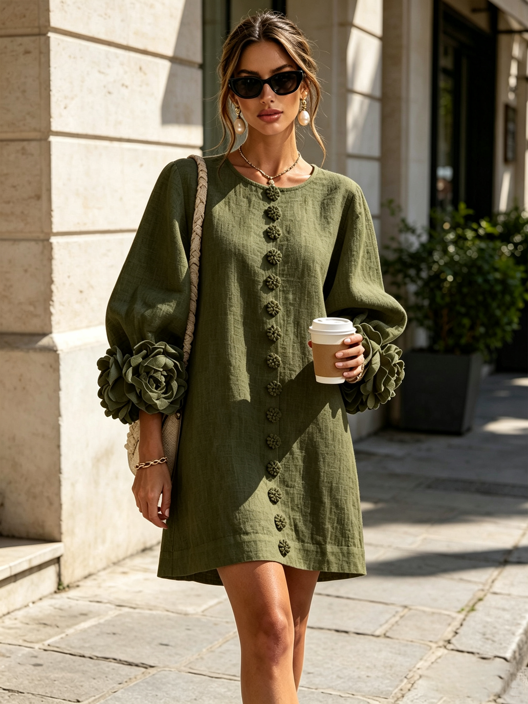 Florence™ | Floral Button-Down Mini Dress