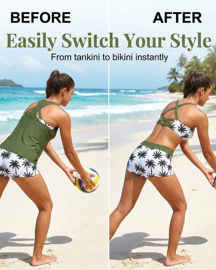 Maren | Three-Piece Tankini Bikini & Cover-Up Set
