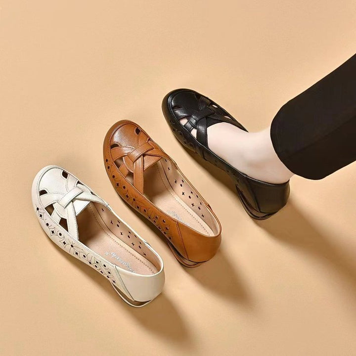 Cut-Out Leather Slip-On