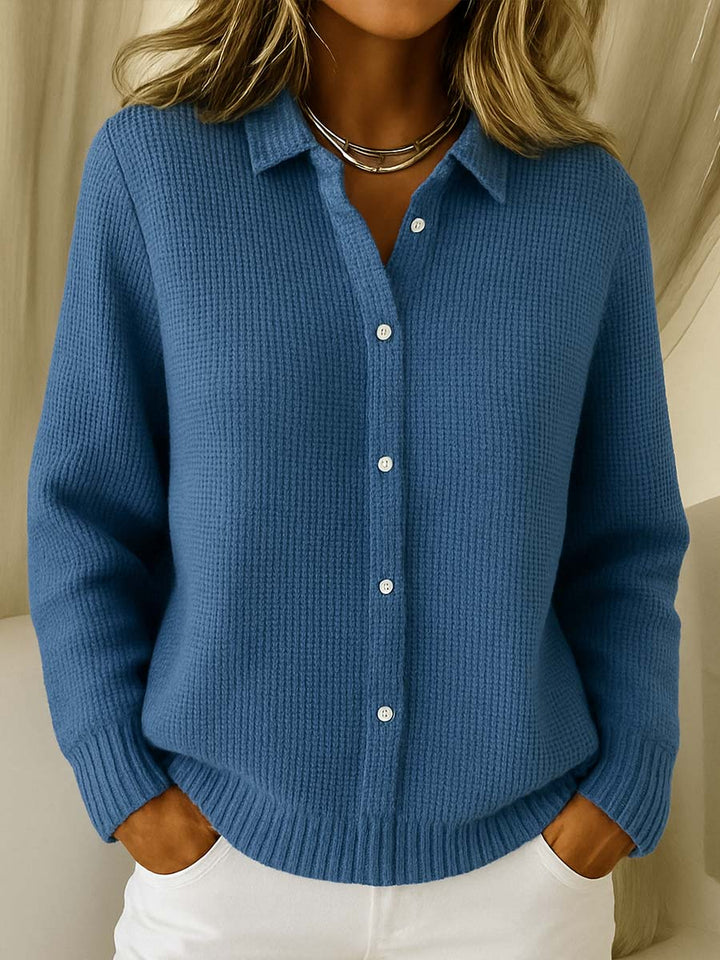 Women's Soft Knit Buttoned Cardigan – Classic Long Sleeves