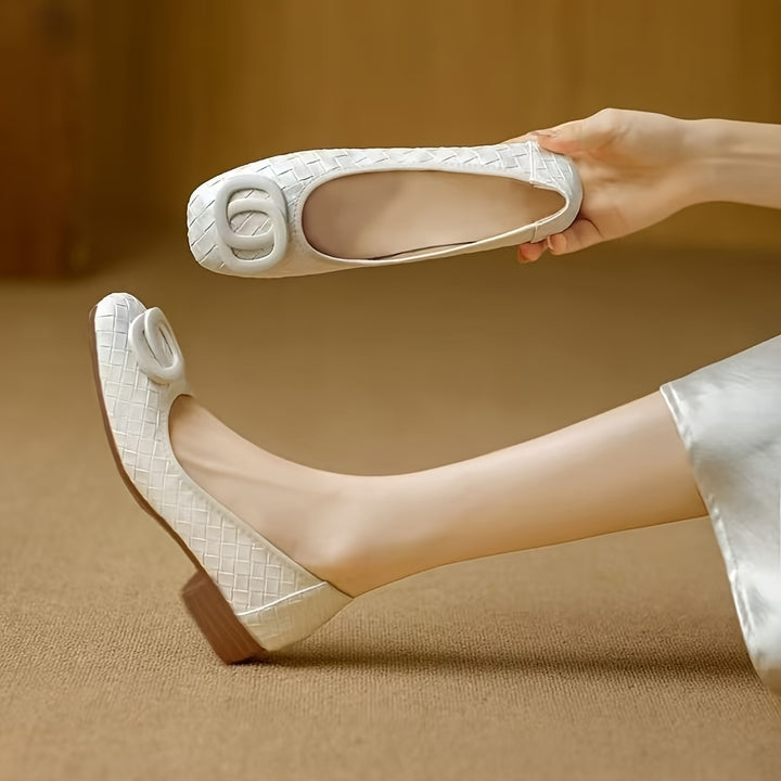 Marlowe™ | Woven Low-Heel Slip-On Pumps