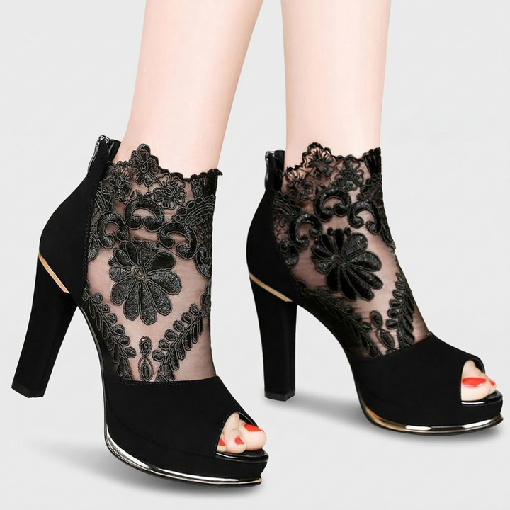 Seraphine Elegant Lace Peep-Toe Heels