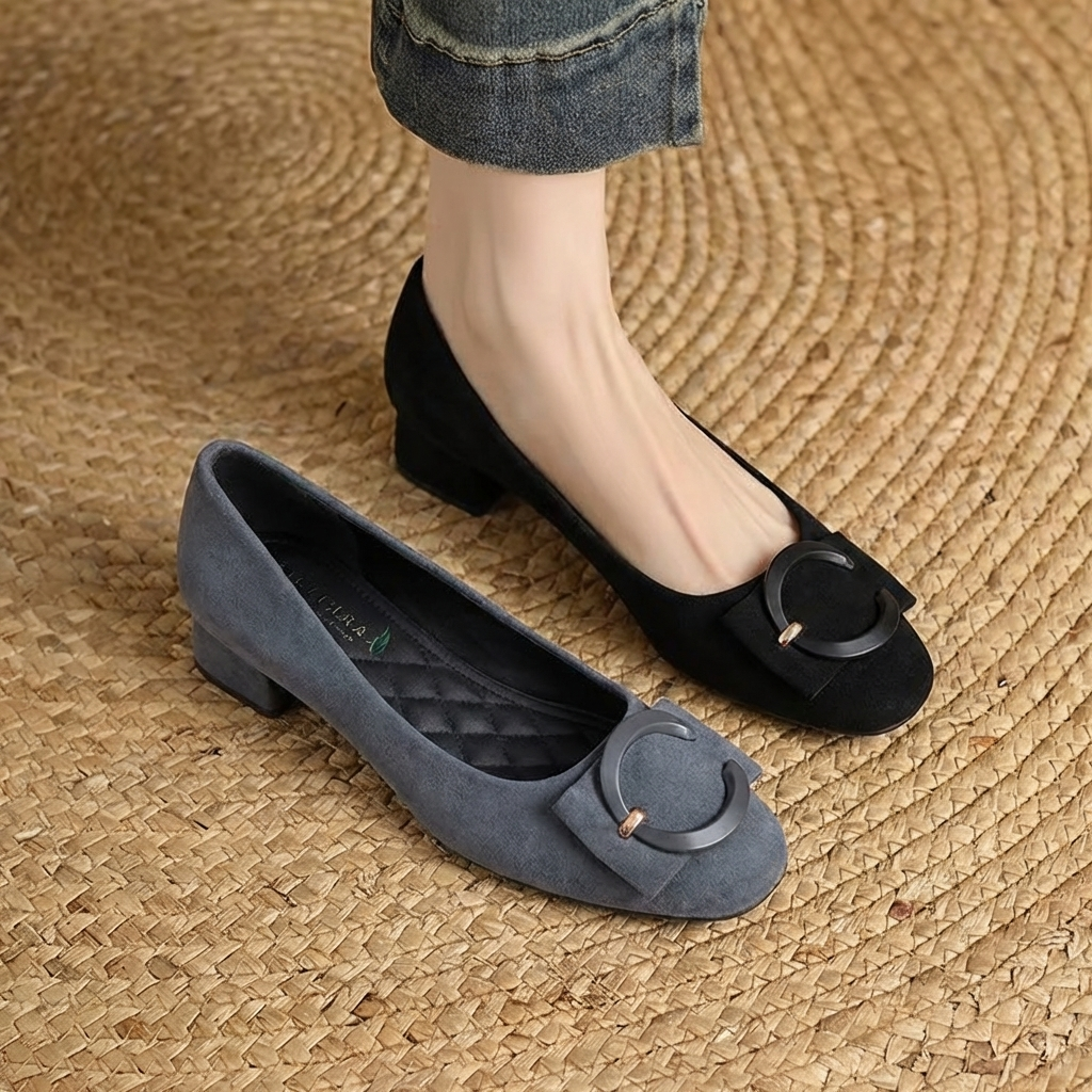 Rose™ | Suede Square-Toe Low-Heel Pumps