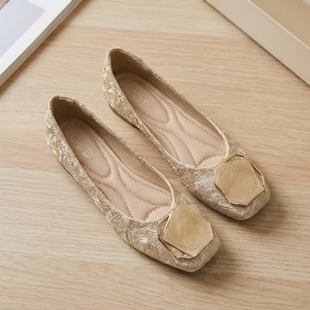 Liora™ | Mesh Square-Toe Ballet Flats