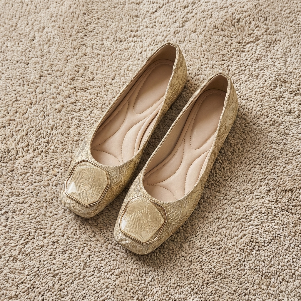 Liora™ | Mesh Square-Toe Ballet Flats