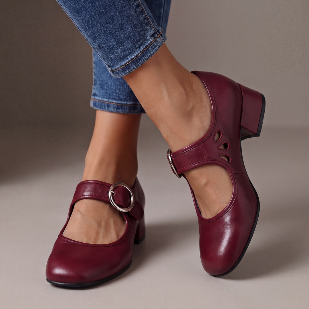 VIVIENNE | Veronica Leather Mary Jane Heels