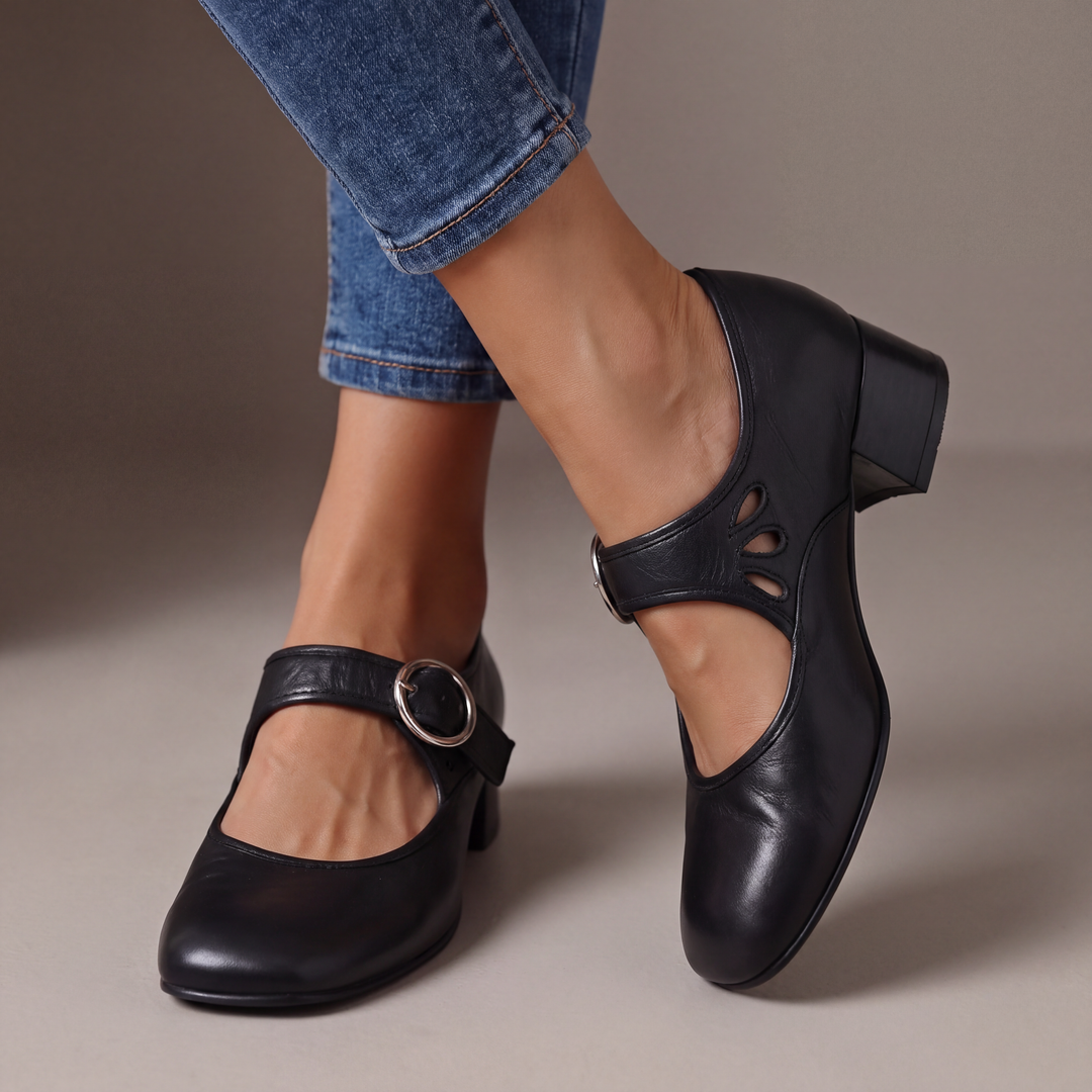 VIVIENNE | Veronica Leather Mary Jane Heels