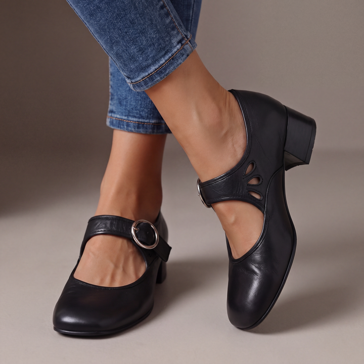 VIVIENNE | Veronica Leather Mary Jane Heels