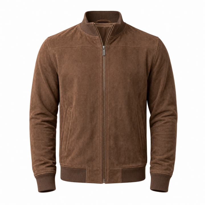 Dominic - Suede-Look Bomber Jacket
