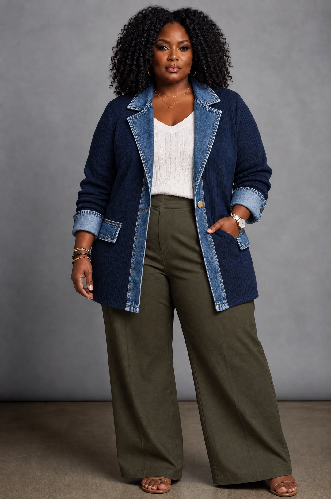 Elaine | Elegant Layered Collar Button Jacket
