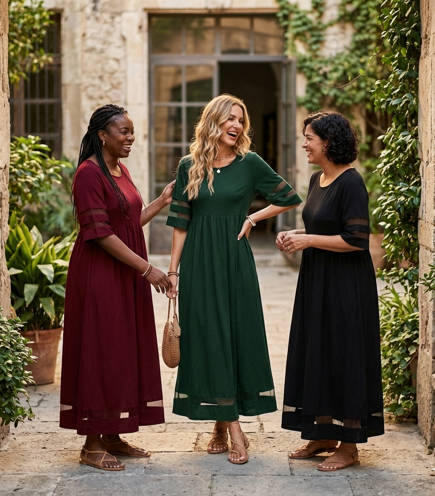 Aubrey | Flattering Tummy-Smoothing Midi Dress.