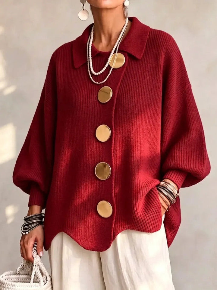 Karina - Oversized Collared Button Cardigan