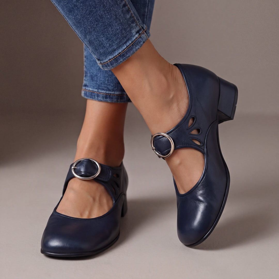 VIVIENNE | Veronica Leather Mary Jane Heels