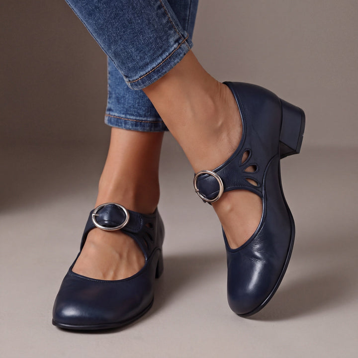VIVIENNE | Veronica Leather Mary Jane Heels