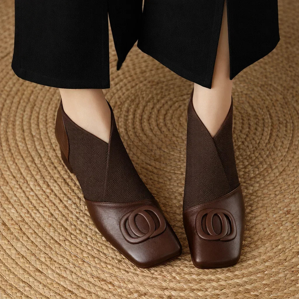 Sloane™ | Leather Stretch Ankle Boots