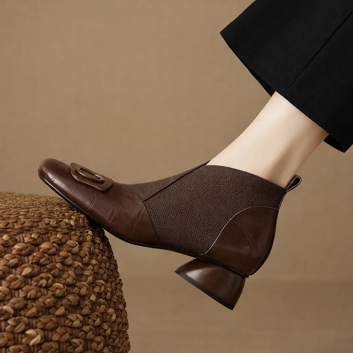 Sloane™ | Leather Stretch Ankle Boots