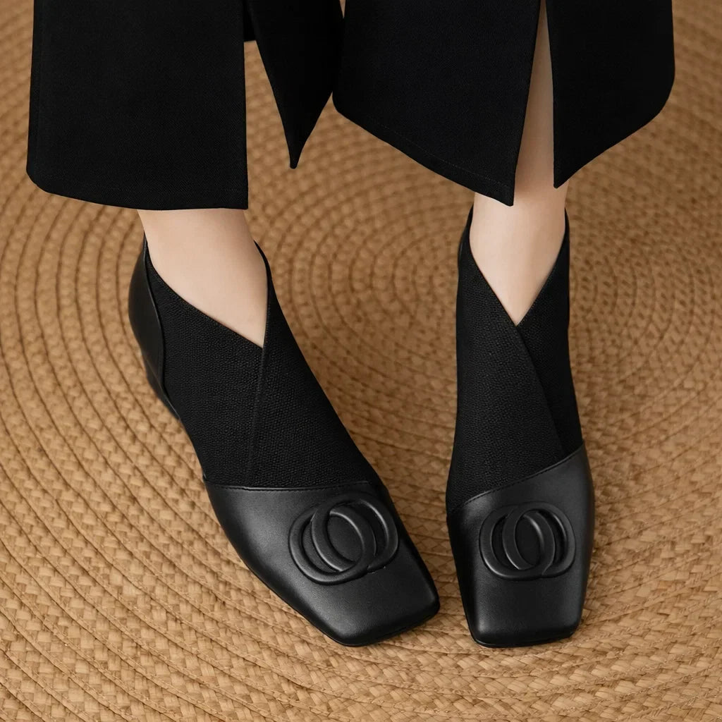 Sloane™ | Leather Stretch Ankle Boots
