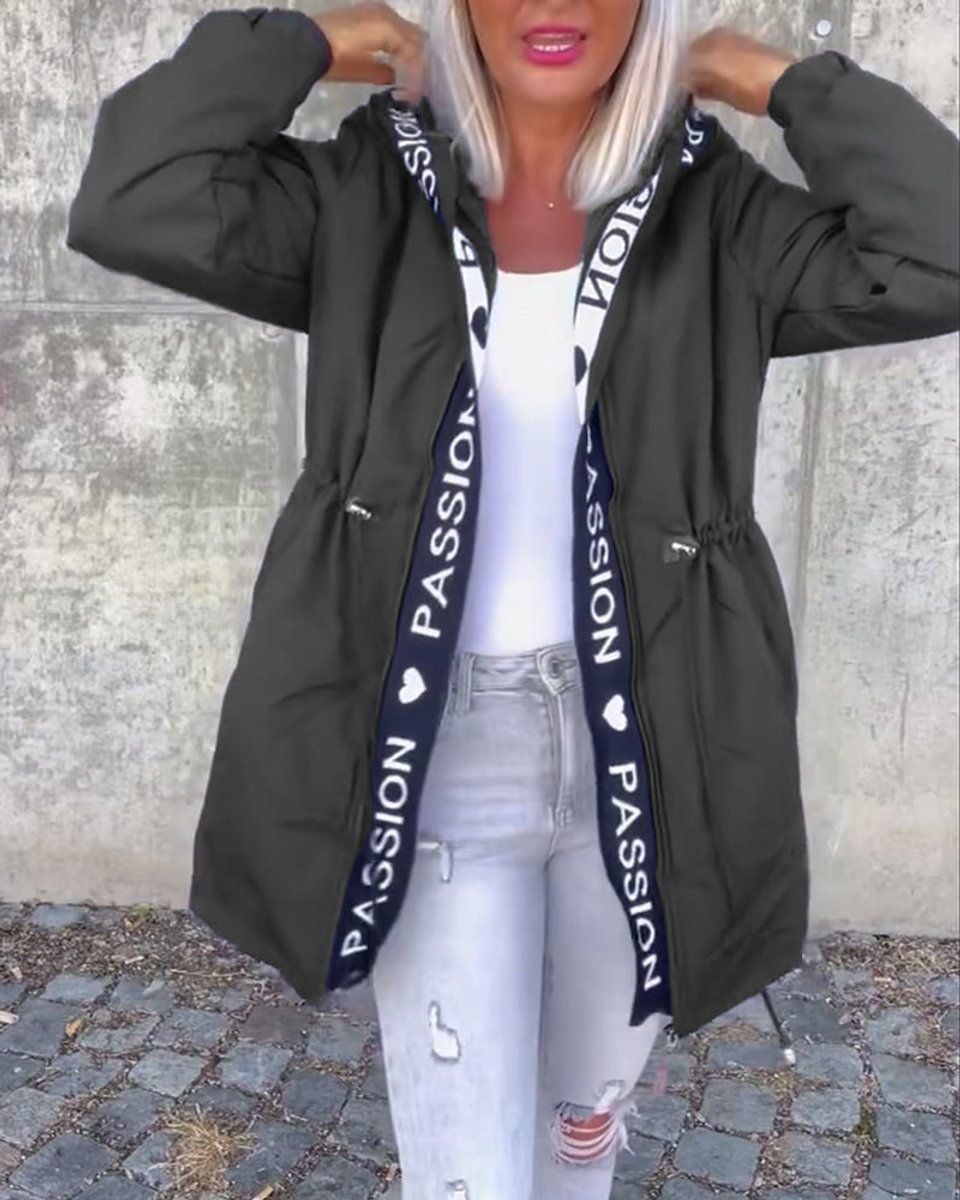 Camila | Hooded Drawstring Midi Parka