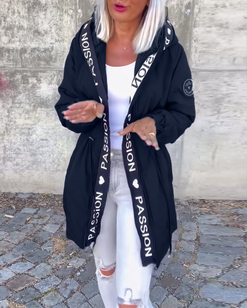 Camila | Hooded Drawstring Midi Parka