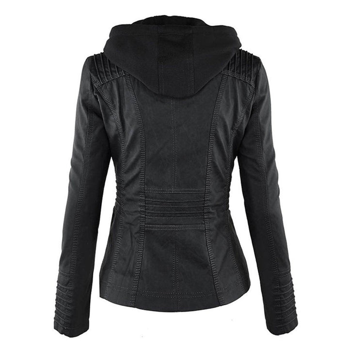 Lucinda | Hooded Moto Jacket with Removable Hood