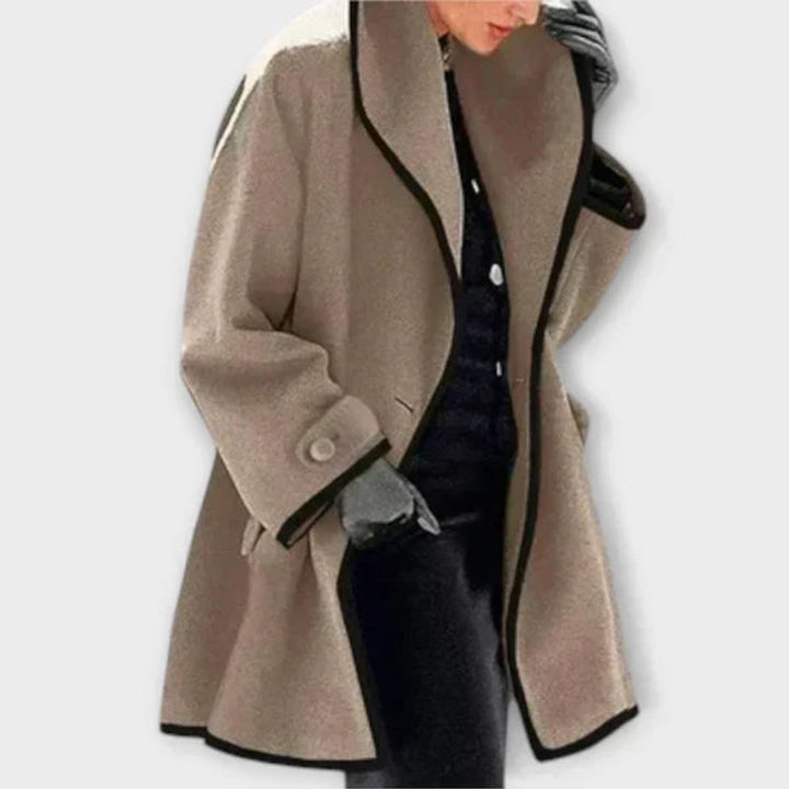 Flora | Oversized Contrast-Trim Coat